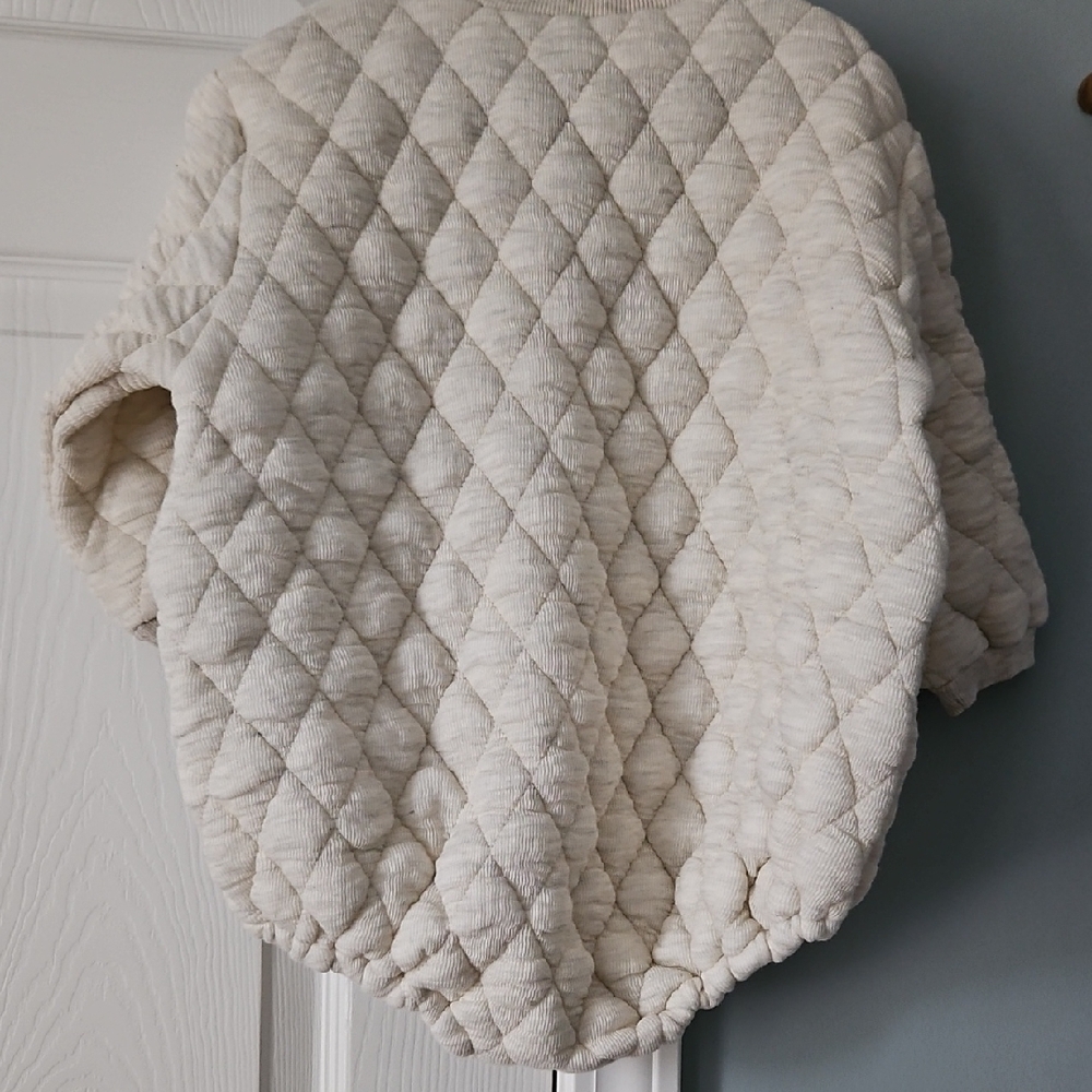 Quilted Cream Kids Romper - Picture 5 of 8